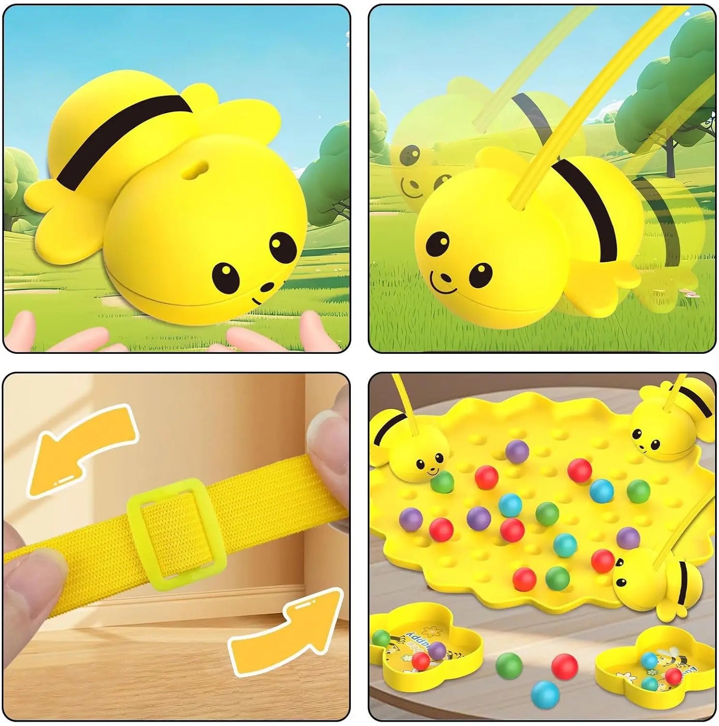 EZ Bumble Bee Magnetic Toy Funny Family Board Games Montessori Sorting Puzzle Fishing Toys Interactive Games for Kids and Adults