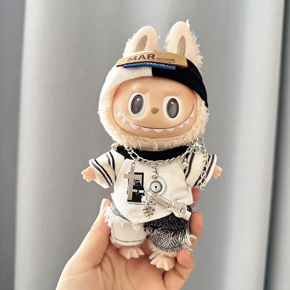 EZ For 17cm Labubu I II Idol Dolls Cute Mini Plush Doll'S Clothes