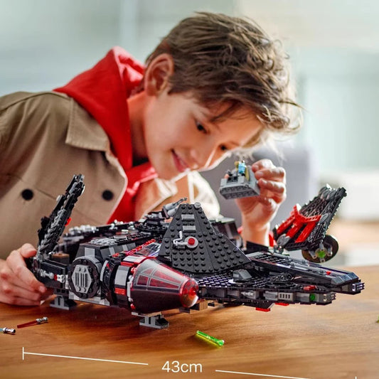 EZ New Falcon Millennium Dark Spaceship Model Building Blocks Puzzle Battle Series Toys Adult Boy Birthday Gift