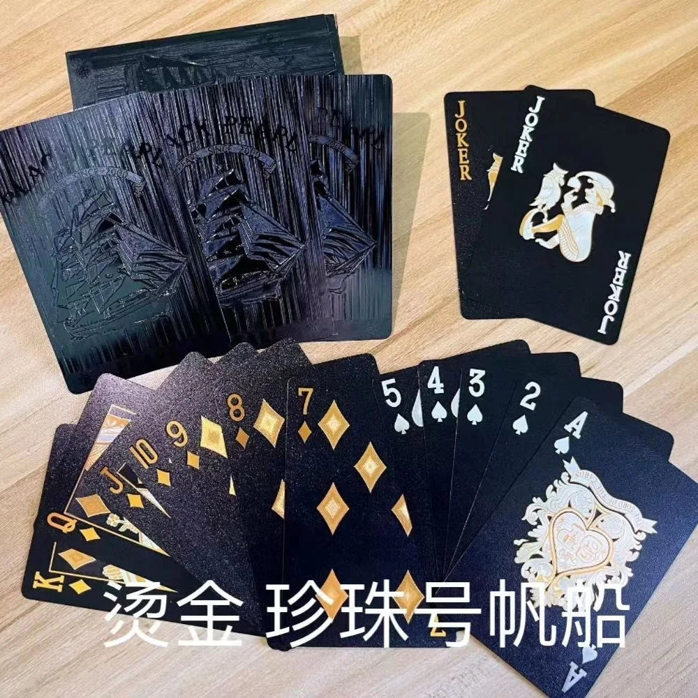 EZ Color Black Gold Playing Card Game Card Group Waterproof Poker Suit Magic Dmagic Package Board Game Gift Collection