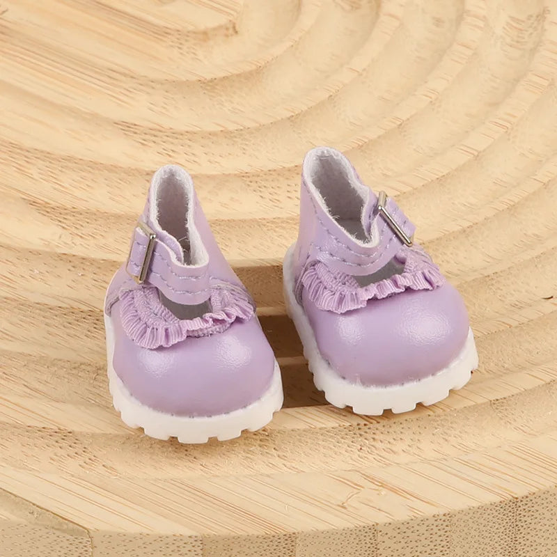 EZ 15/17cm Vinyl Plush Doll Clothes Labubu Pendant Lucky Purple Bow Dress Labubu V1/V2/V3 Clothes Accessories