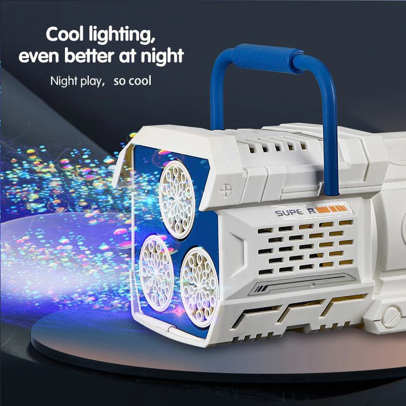 EZ 60 Holes Bubble Gun LED Light Electric Full Automatic Soap Bubble Machine Toys for Kids Outdoor Wedding Party Children's Gifts
