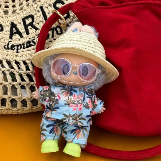 EZ Hawaii Summer Beach Style Clothes For labubu 3.0 v1/v2/v3 clothes outfits For Ropa labubu Doll Clothes Accessories