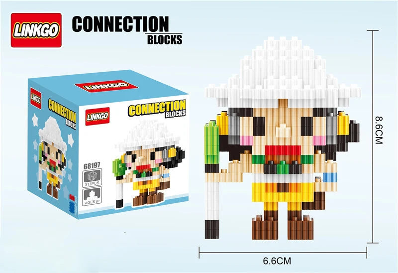 EZ One Piece Connection Building Blocks Luffy Chopper Nami Sanji Zoro Usopp Ace Franky Brook Robi Diamond Brick Figure Toy For Kids