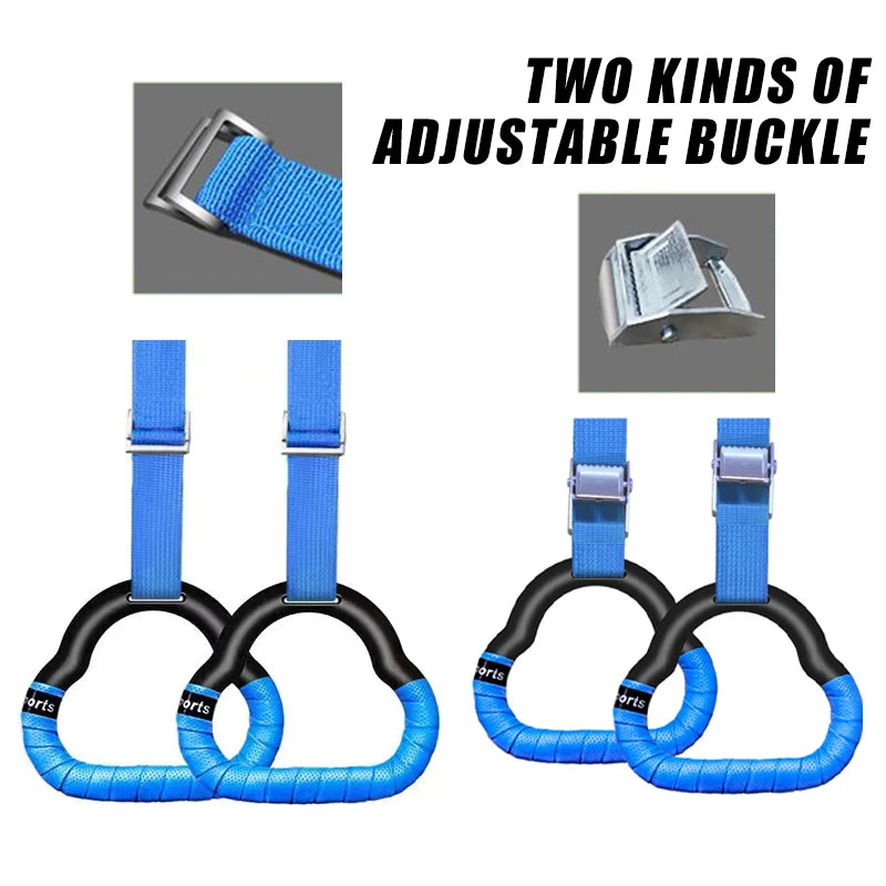EZ Gymnastics Rings Kid Sport Toy Non-Slip Gym Rings With Swing Adjustable Straps Pull-up Workout Gymnastics Fitness Equipment Toy