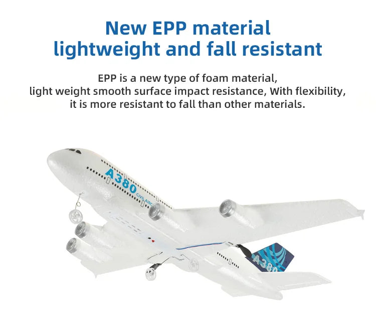 EZ A380 Airplane Airbus RC Airplane Foam Toys 2.4G Glide Fixed Wing RTF Plane Outdoor Toys Drone Modle Easy Fly Children Gift