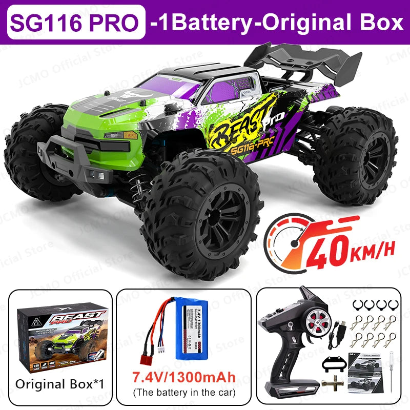 EZ SG116MAX 80KM/H High Speed RC Car Brushless 4WD Off-Road Drift Remote Control Car 1:16 Professional Racing Cars SG116PRO 40KM/H