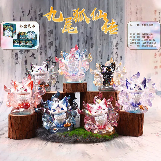 EZ Creative China-Chic Nine Tailed Fox Fairy Blind Box Chaozhou Play Doll Desktop Decoration Mysterious Surprise Box Birthday Gift