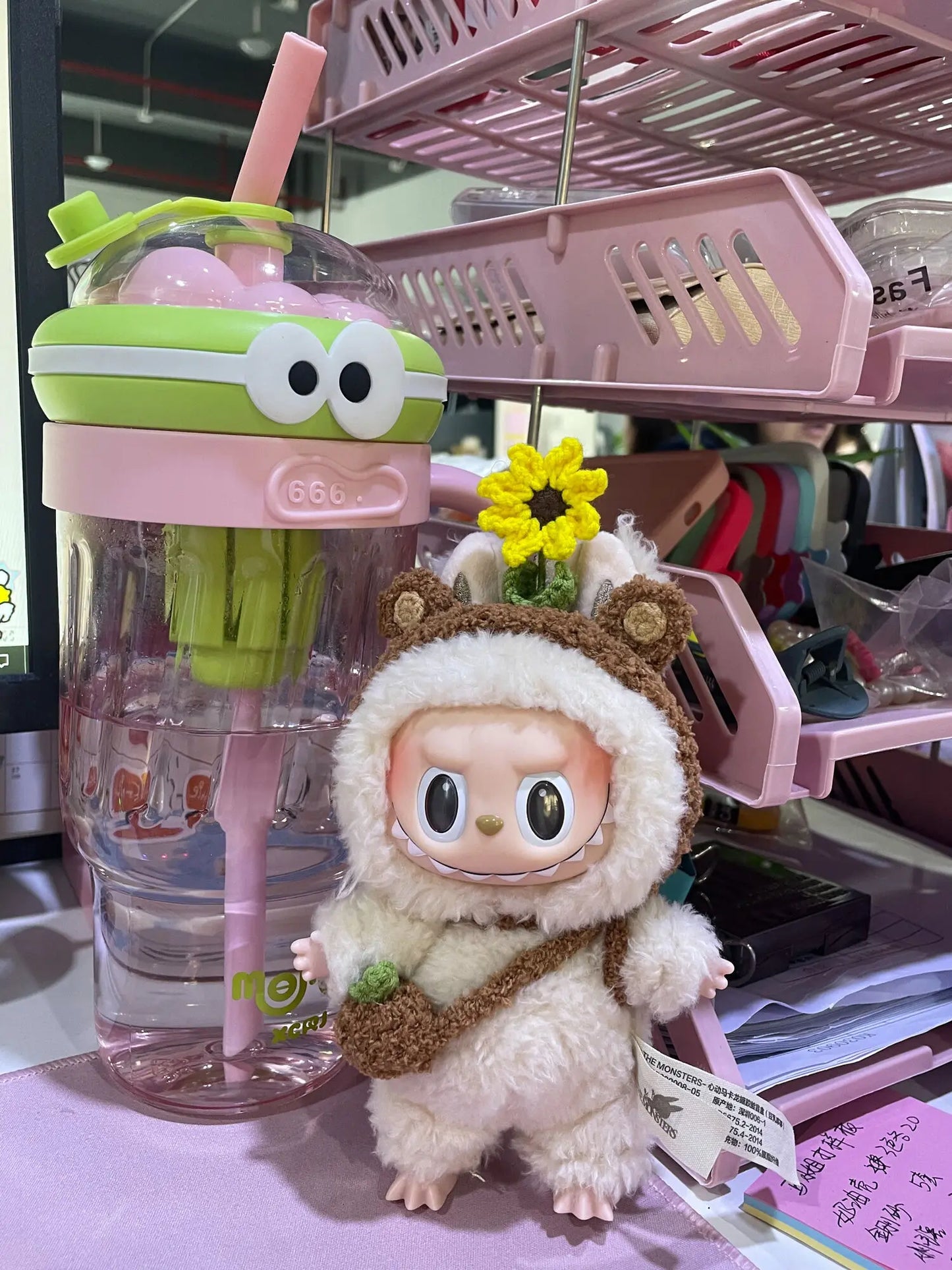 EZ 17cm Labubu Doll Clothes Sunflower Red Flower Heartbeat Macaron labubu clothes labubu cute clothing  ﻿