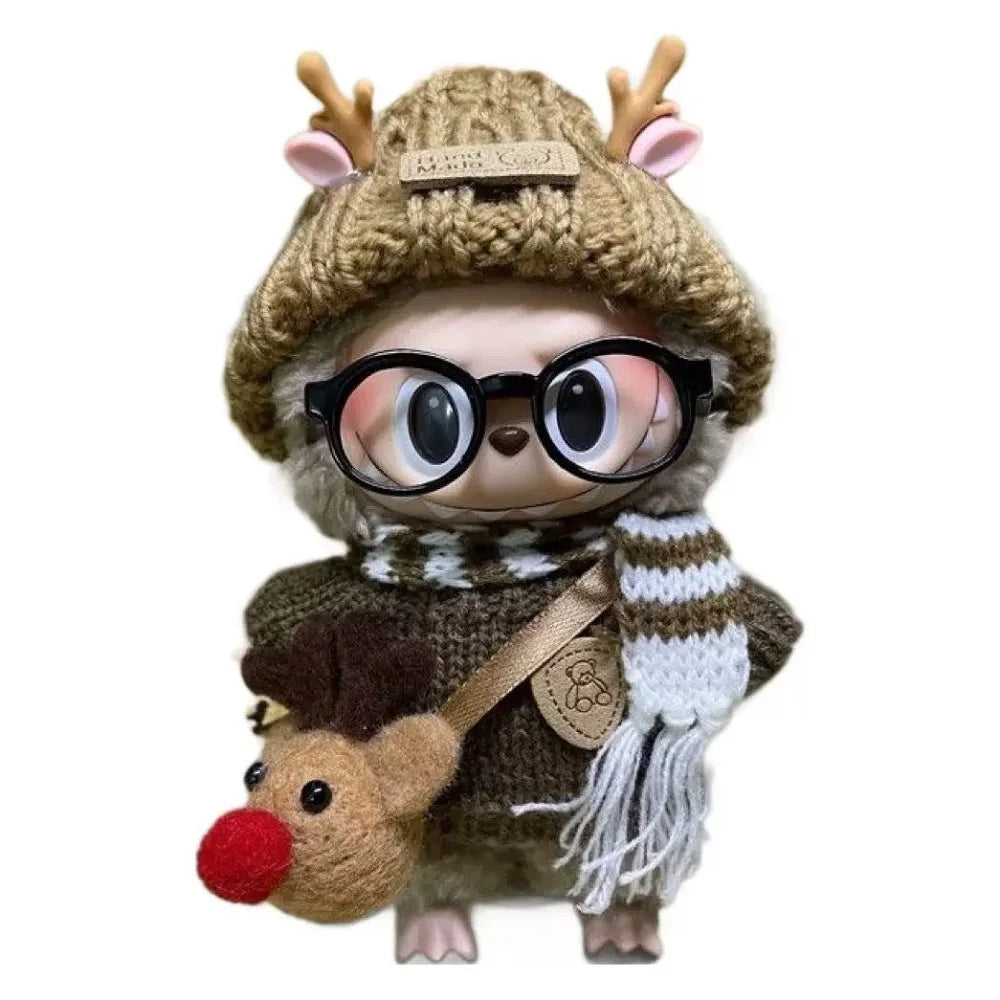 EZ Only Clothes Cute Mini Plush Doll's Clothes Outfit Accessories For Labubu Dolls Clothing Kids Gift Cherry Skirt Set