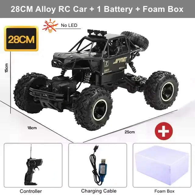 EZ 1:12/16 RC Car Remote Control Car Off Road Truck Metal Shell LED Headlights Offroad Monster 4WD All Terrain RC Truck Toy for Kid