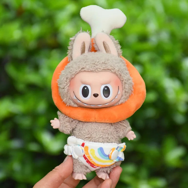 EZ 17cm Kawaii Mini Plush Doll'S Clothes Outfit Accessories For Korea Kpop Exo Labubu Idol Dolls Skirt Hood Clothing DIY Kids Gift