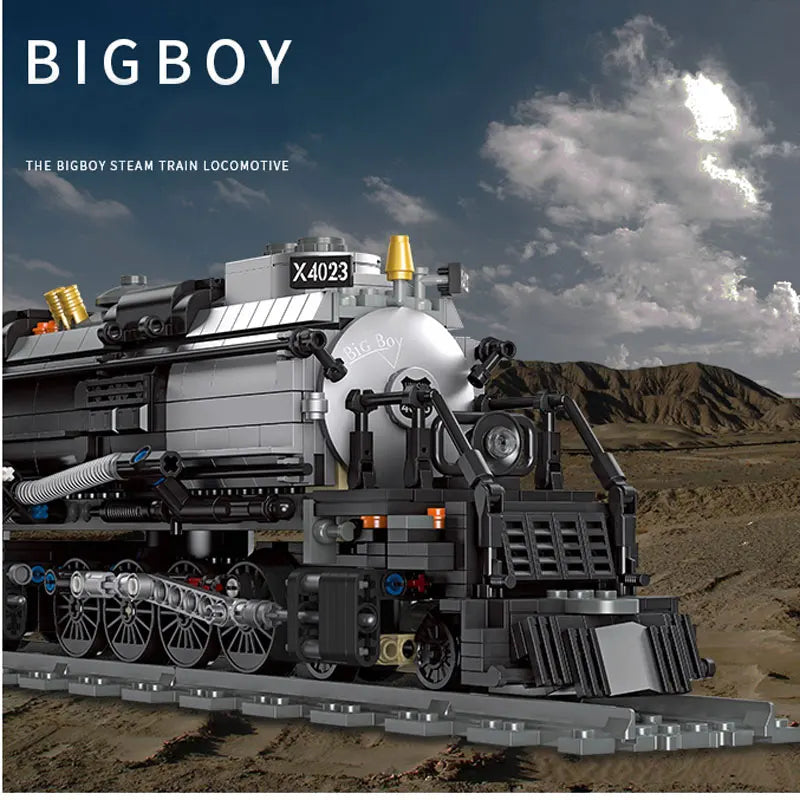 EZ Classic Technical Train Buildings Blocks Big Boy Steam Locomotive Railway Tracks Sets  DIY Kids Toys For Birthday Christmas Gift