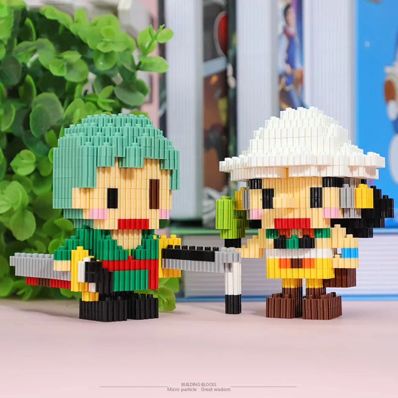EZ One Piece Connection Building Blocks Luffy Chopper Nami Sanji Zoro Usopp Ace Franky Brook Robi Diamond Brick Figure Toy For Kids