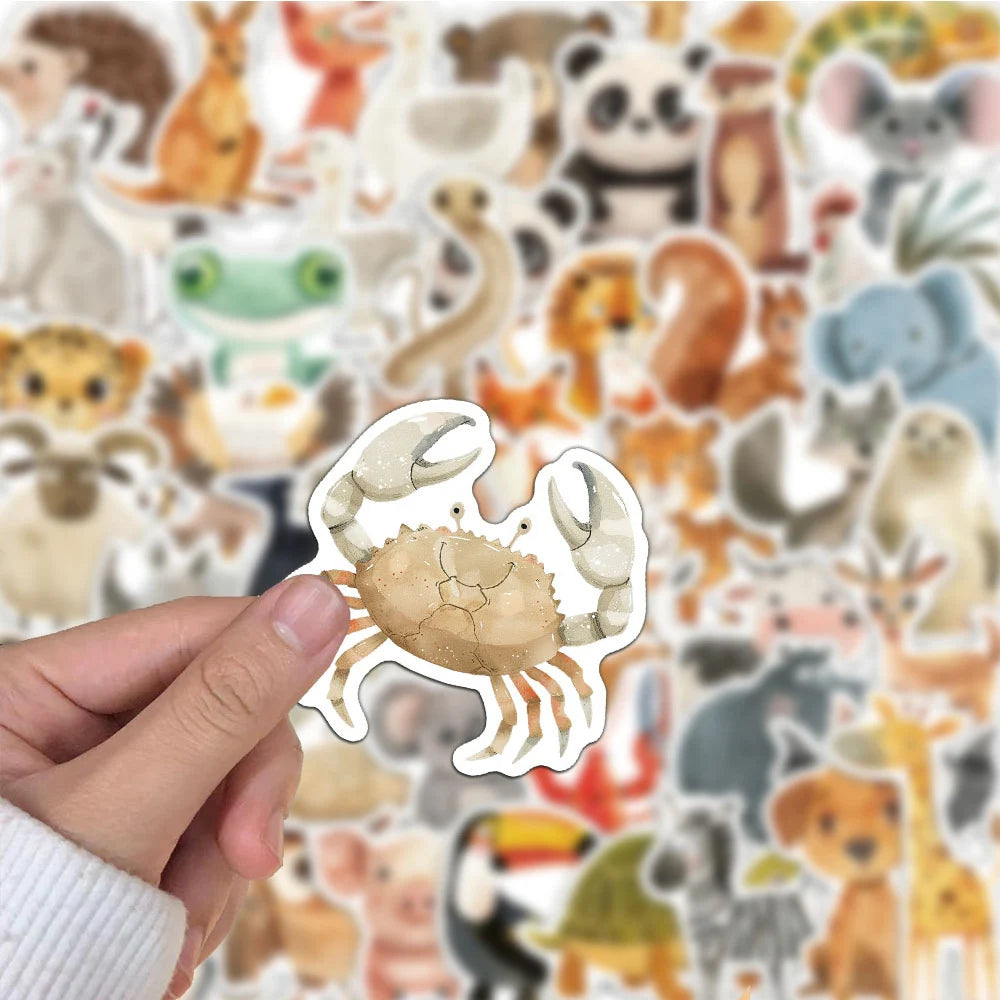 EZ 10/30/50pcs Cute Cartoon Childrens Book Paintings Animals Graffiti Stickers Laptop Phone Fridge Aesthetic Sticker for Kids Toys