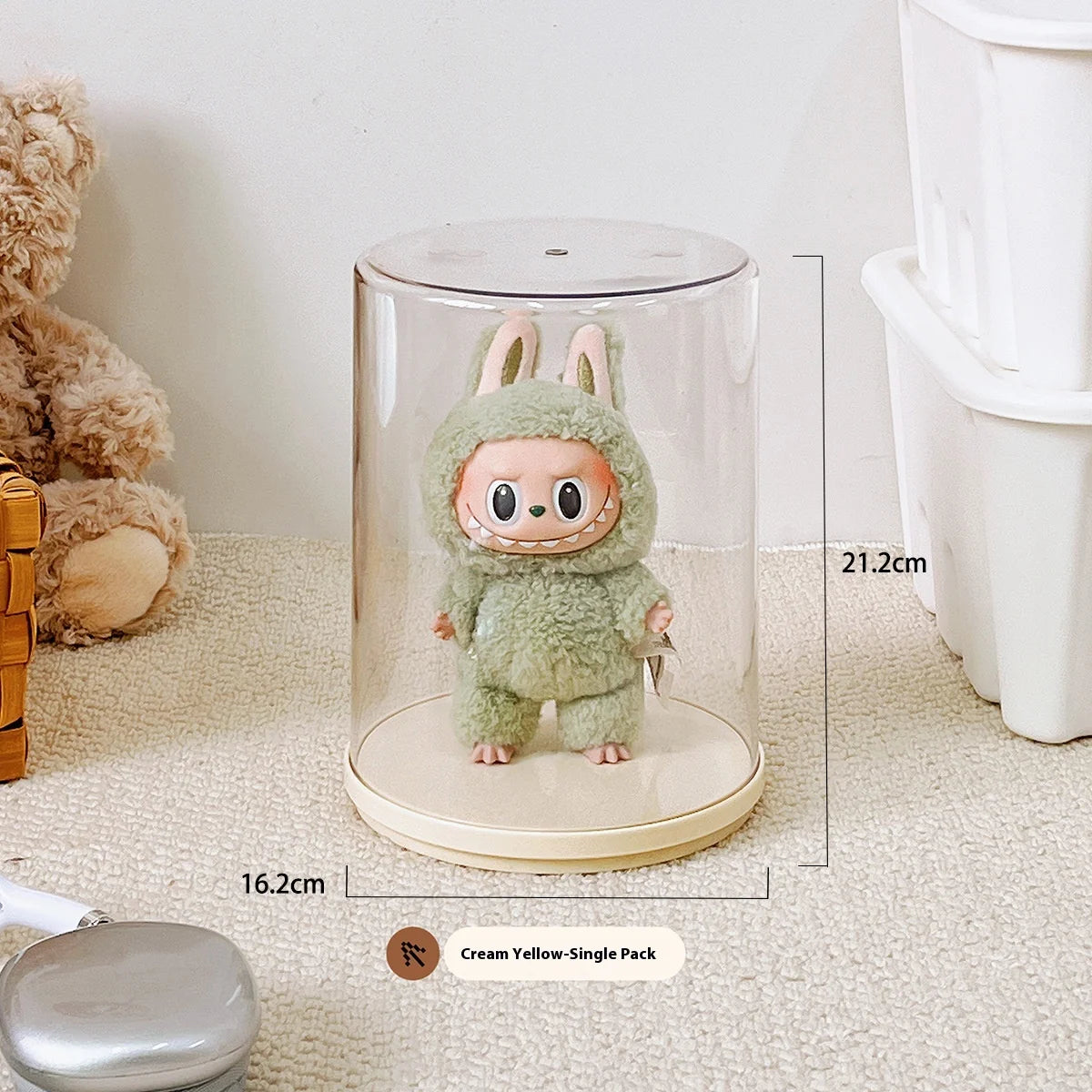EZ Labubu Pendant Display Box Rotating Transparent Labubu Doll Handmade Blind Box Storage Display Stand Decorative Ornament Gifts