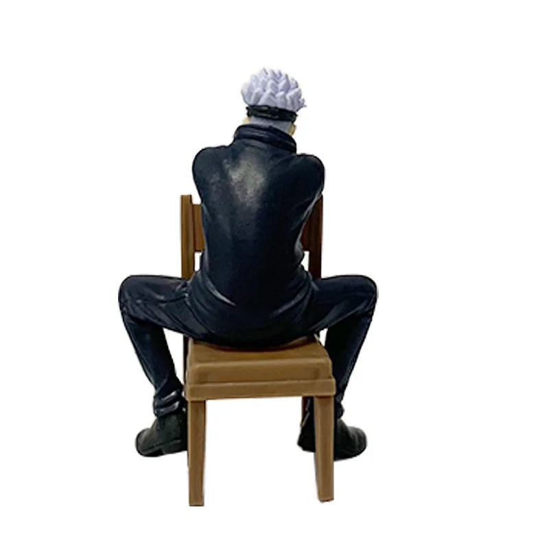 EZ 11CM Gojo Satoru Anime Jujutsu Kaisen Figure Satoru Gojo Rest Time Sitting Position Comes With Stool Gift Toy Action Figure PVC