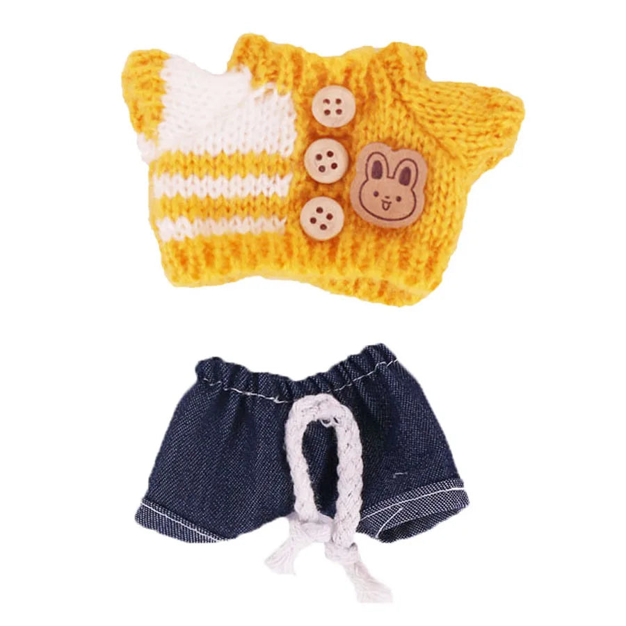 EZ Doll Sweater Pants Shoes set For labubu Clothes 17 cm Doll Accessories,Toys For Girls,Christmas Festival Birthday Present