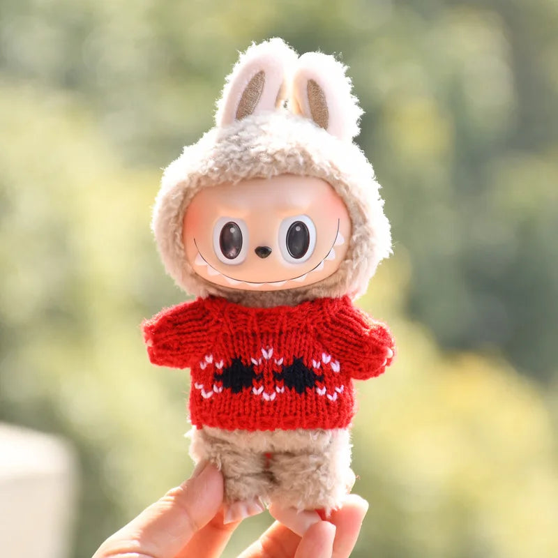 EZ 17cm Cute Mini Plush Doll'S Clothes Outfit Accessories For Korea Kpop Exo Labubu Idol Dolls Sweater Clothing DIY Kids Girl Gift
