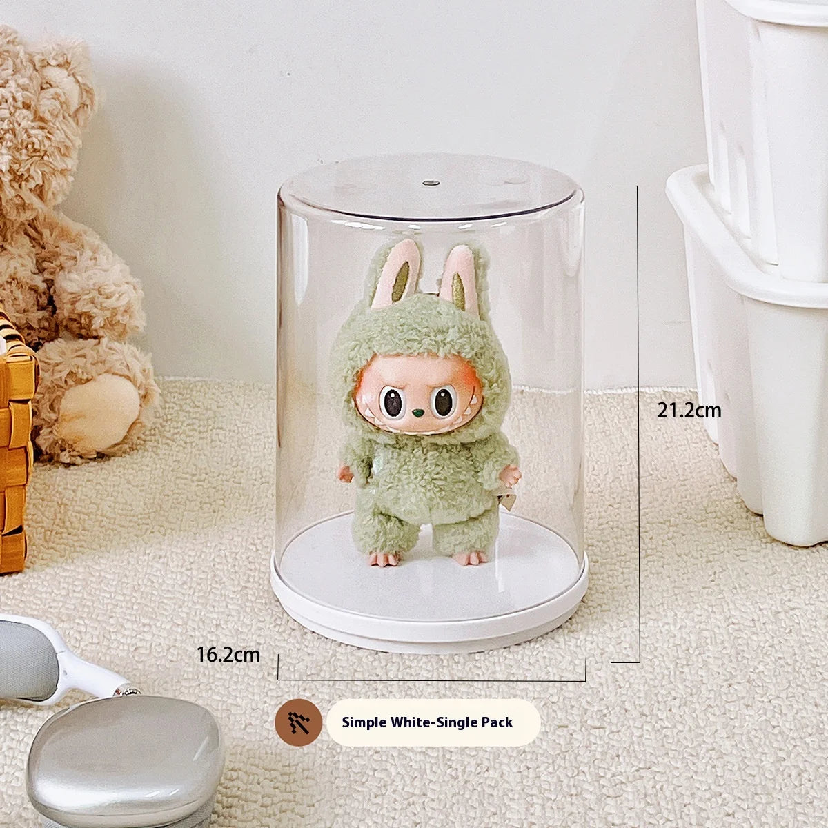 EZ Labubu Pendant Display Box Rotating Transparent Labubu Doll Handmade Blind Box Storage Display Stand Decorative Ornament Gifts