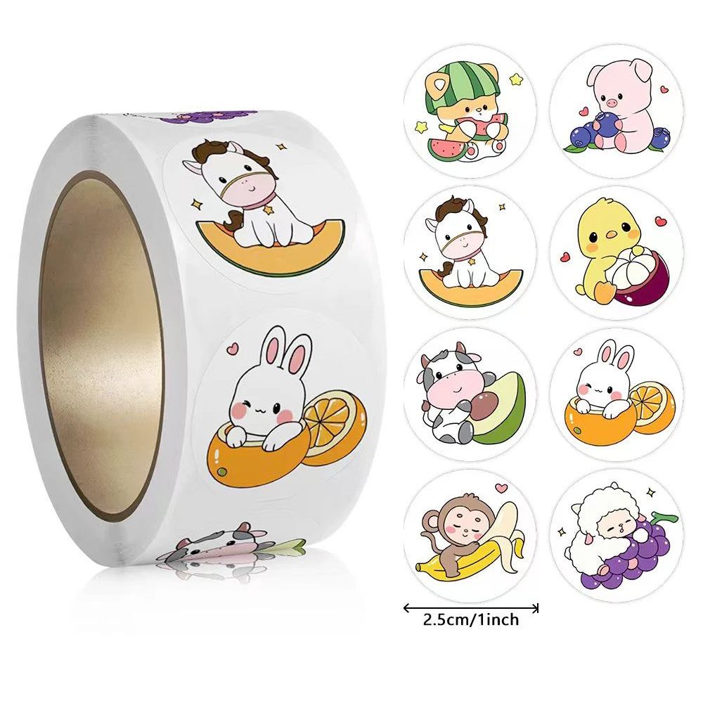 EZ 100-500pcs Cartoon Animal Stickers Teacher Reward Stickers for Kids, Party Decoration Sticker for School Classroom Home
