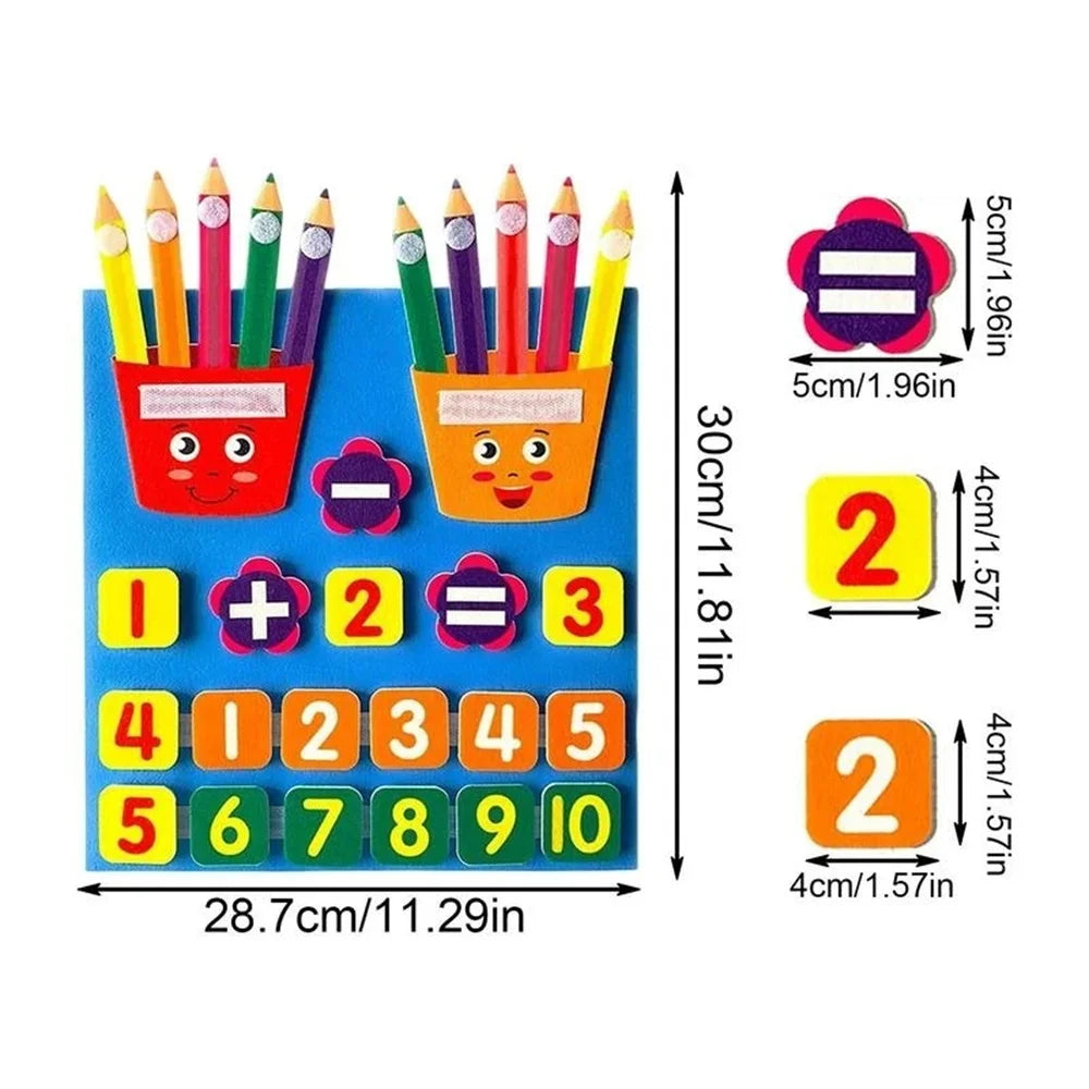EZ Felt Learning Board Children Toys Educational DIY Toy Addition Subtraction Finger Arithmetic Teaching Enlightenment Board
