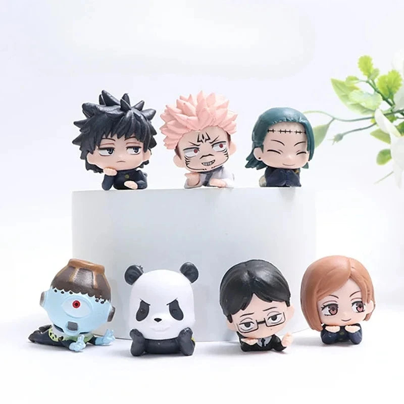 EZ Anime Jujutsu Kaisen Figure Q Version Satoru Gojo Itadori Yuji Fushiguro Megumi Kugisaki Model Car Decora Blind Box Gift Toy