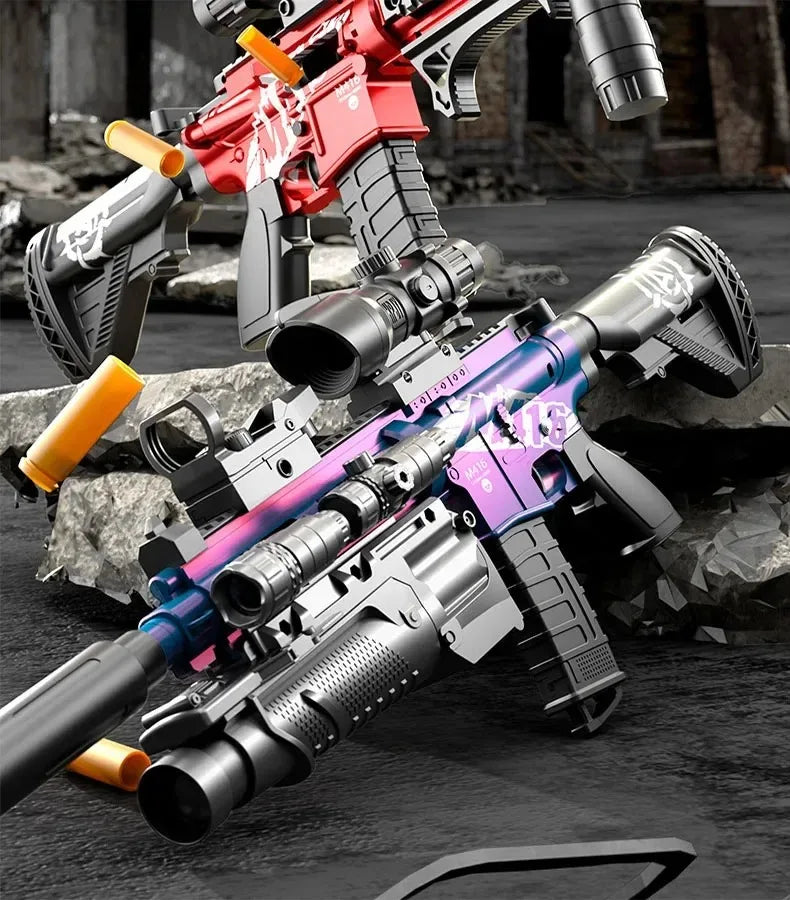 EZ M416 Toy Gun Shell Throwing Soft Bullet Can Fire Suction Cup Children's Assault Rifle Manual loading Model Boy's Toy