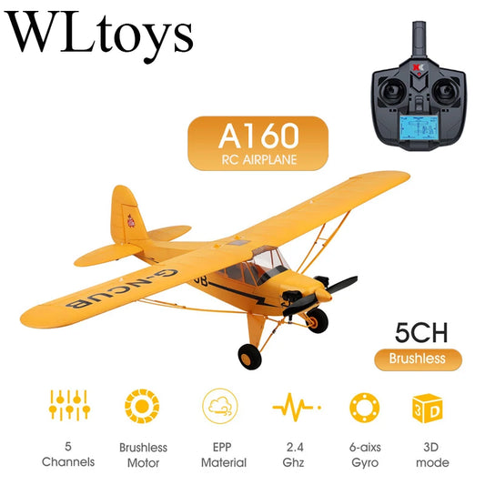 EZ Original Hot WLtoys A160-J3 RC Airplane 5CH Remote Control Plane 3D/6G 1406 Brushless Motor Outdoor Foam Fiexd Airplane