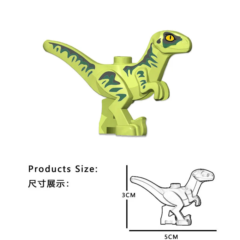 EZ Dinosaur World Chase Tyrannosaurus Rex Spinosaurus StegosaurusColor Baby Building Blocks Accessories Toys for children gift