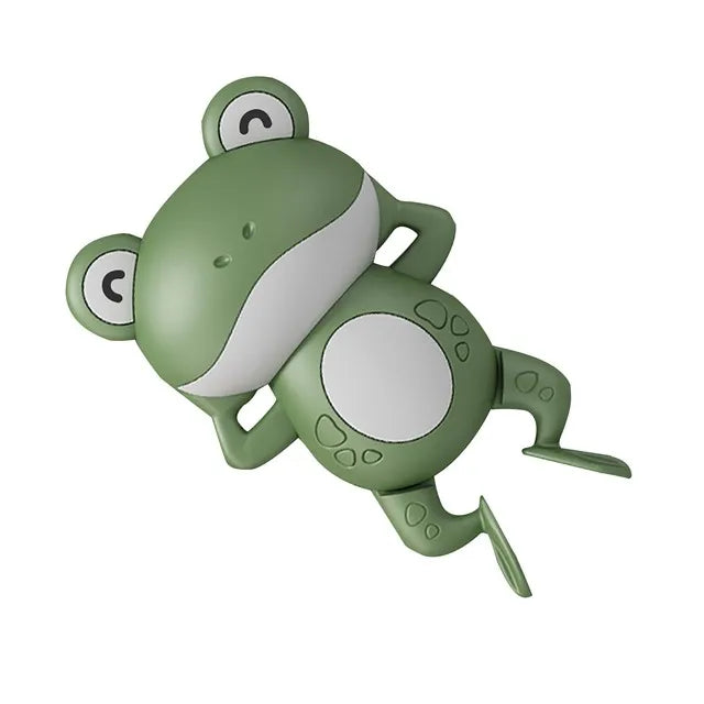 EZ 1PCS New Cute Baby Bath Toys For Children New Baby Bath Swimming Bath Toy Cute Frogs Clockwork Bath Toy infantil
