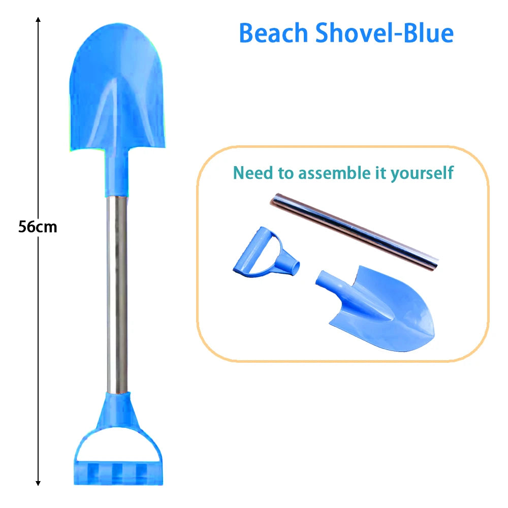 EZ Children Beach Shovel 56cm Stainless Steel Pointed Shovel Toy Sand Snow Thickened Play House Beach Shovel Outdoor Toys Kids Gift