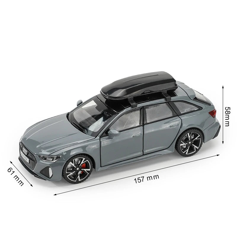 EZ 1/32 Audi RS6 Toy Car Model with Sound Light Doors Opened Alloy Diecast Model Vehicle Collection Toy for Boy Adult Festival Gift
