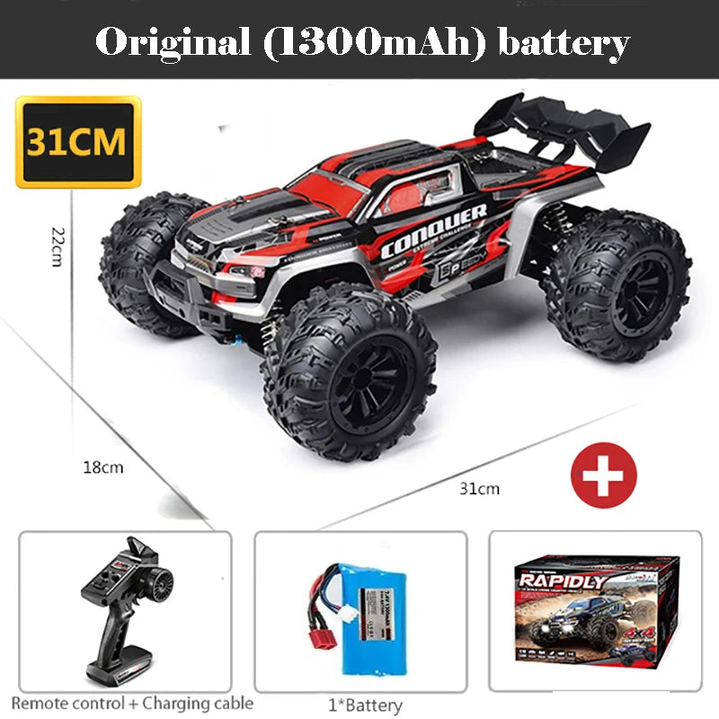 EZ 50 or 80KM/H Rc Cars 1/16 Off Drift Road 4WD with LED 2.4G Waterproof Remote Control Monster Truck for Adults and Kids Toy Gift