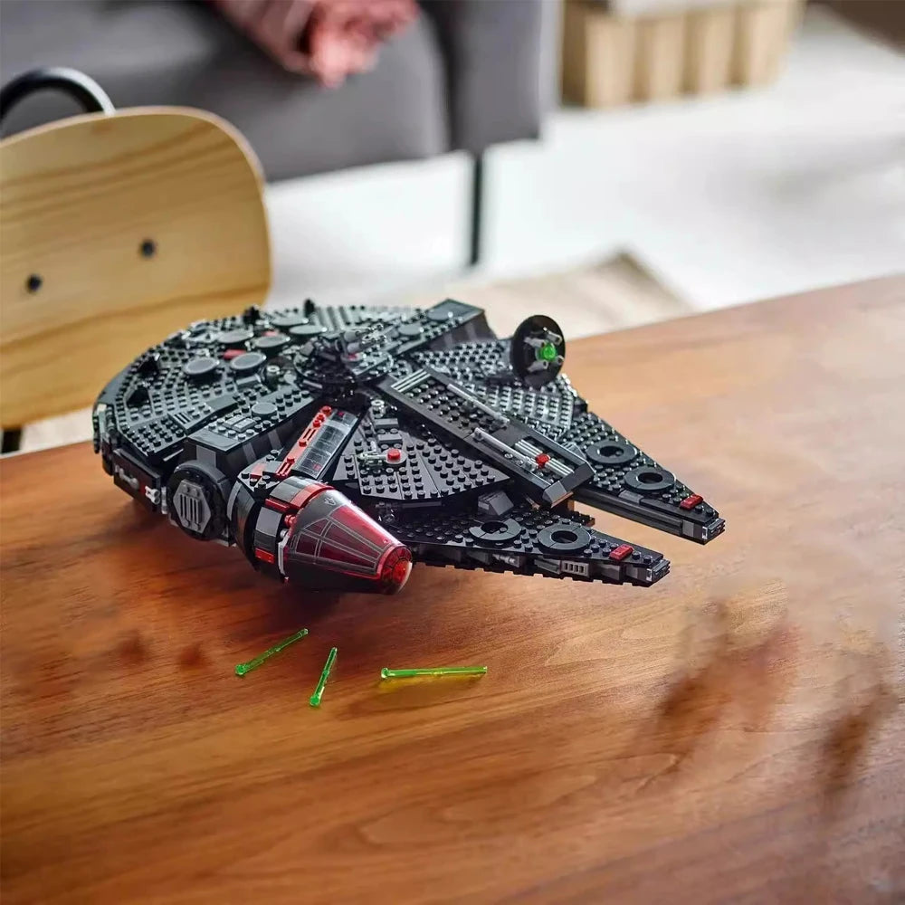EZ New Falcon Millennium Dark Spaceship Model Building Blocks Puzzle Battle Series Toys Adult Boy Birthday Gift