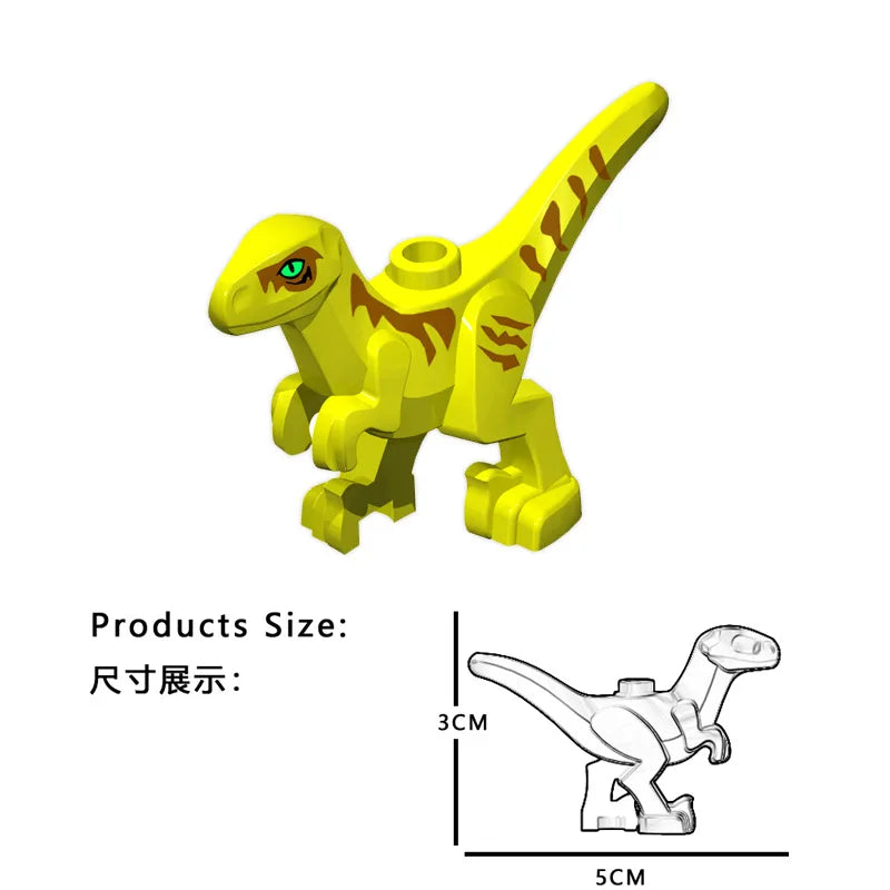 EZ Dinosaur World Chase Tyrannosaurus Rex Spinosaurus StegosaurusColor Baby Building Blocks Accessories Toys for children gift