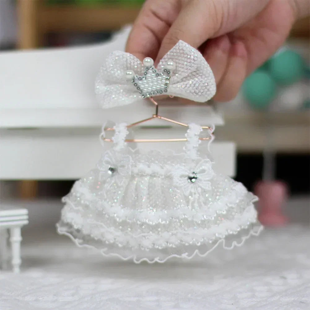 EZ For labubu Cool leather Jacket Dress Fashion Mini Plush Doll Clothes Outfit Accessories for Labubu Idol Skirt Clothing Gift