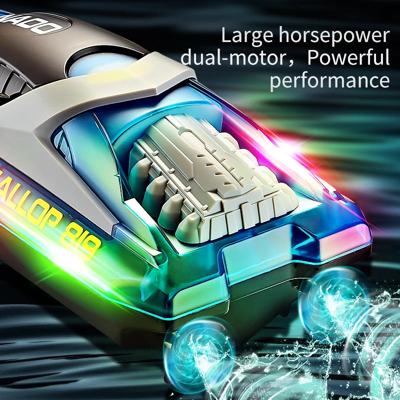EZ HJ819 RC Boat 2.4Ghz 15km/h High-Speed Remote Control Racing Ship Water Speed Boat Children Model Toy