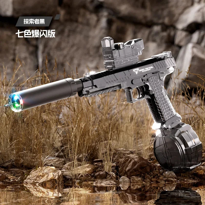 EZ Automatic Desert Eagle Water Gun Toys Electric Shooting Flashing Lights Battle Water Pistol Spray Outdoor Pool Toys for Boy Gift