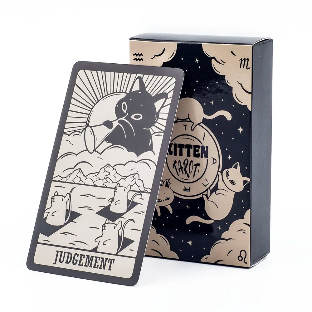 EZ 78 Card Deck Kitten Tarot Oracle Card Fate Divination Leisure Entertainment Family gatherings Tarot Card Game