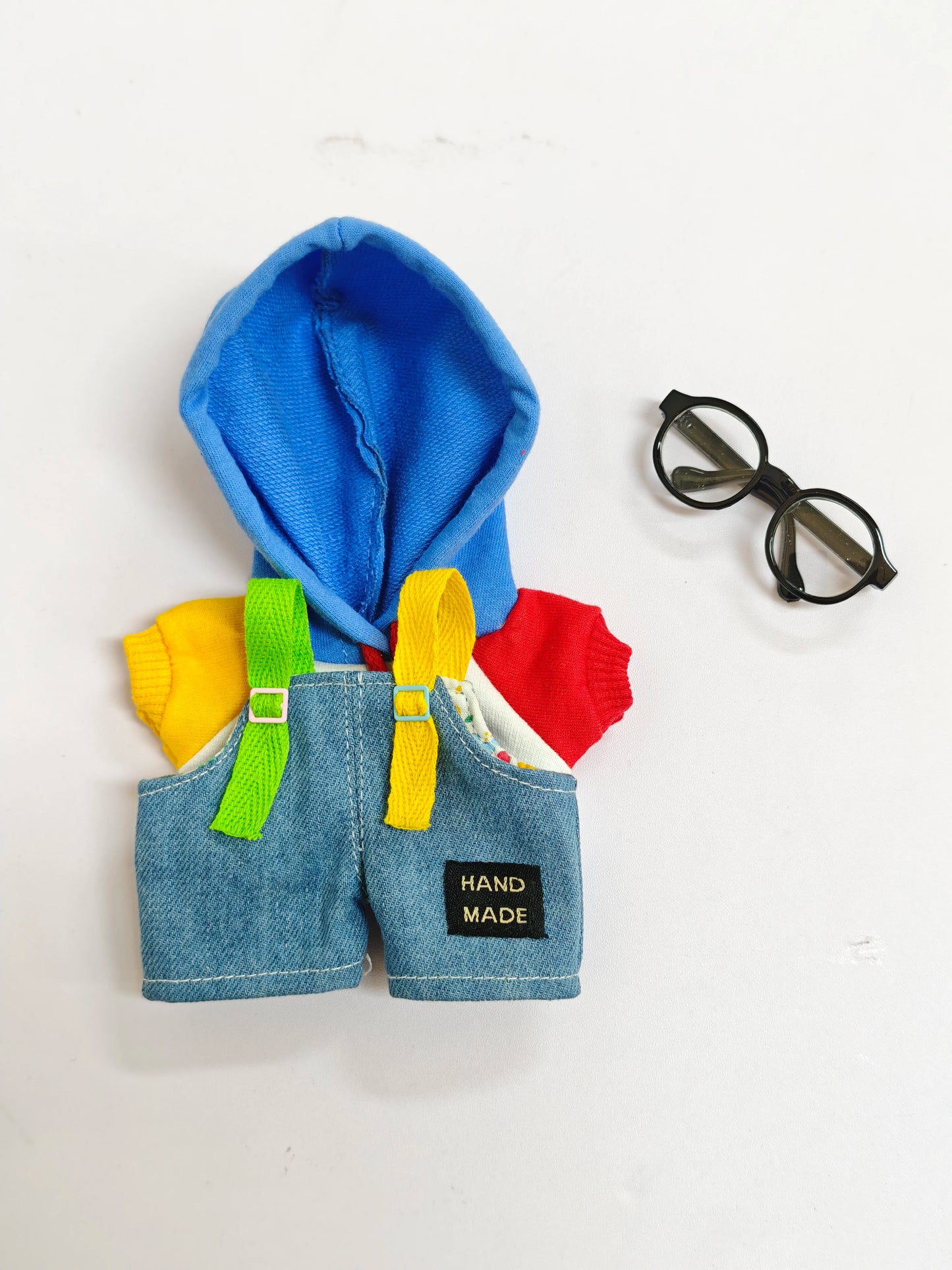 EZ denim overalls labubu pendant dolls Original Design 17cm Mini Doll'S designer Clothes Outfit Accessories  V1 V2 luxury