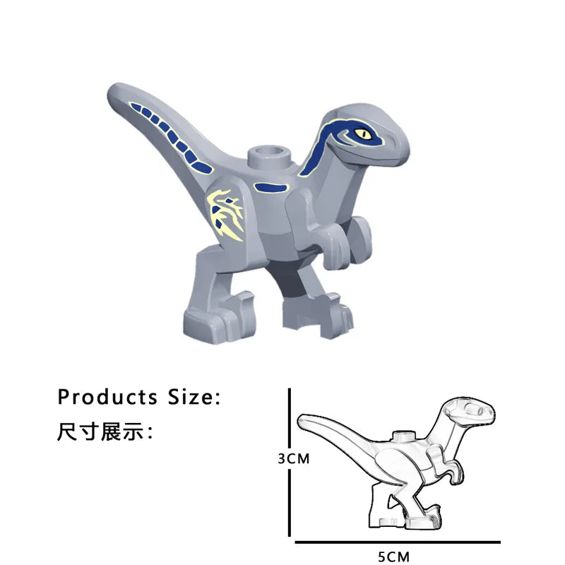 EZ Dinosaur World Chase Tyrannosaurus Rex Spinosaurus StegosaurusColor Baby Building Blocks Accessories Toys for children gift