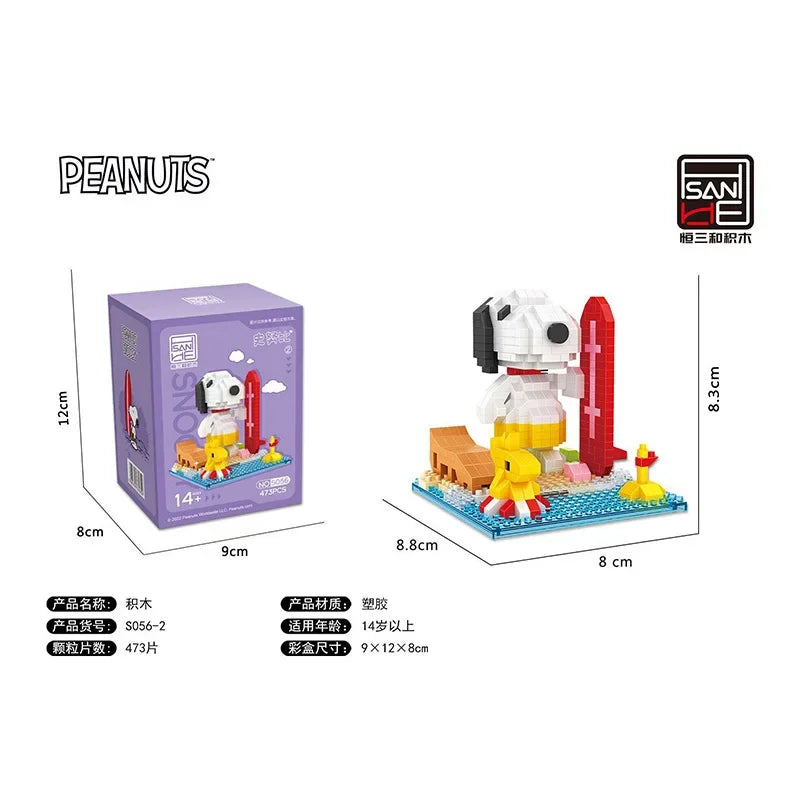 EZ Snoopy Diamond Building Blocks Assembly Street View Model Character Scene Dog Mini Bricks Figure Toys For Christmas Gifts