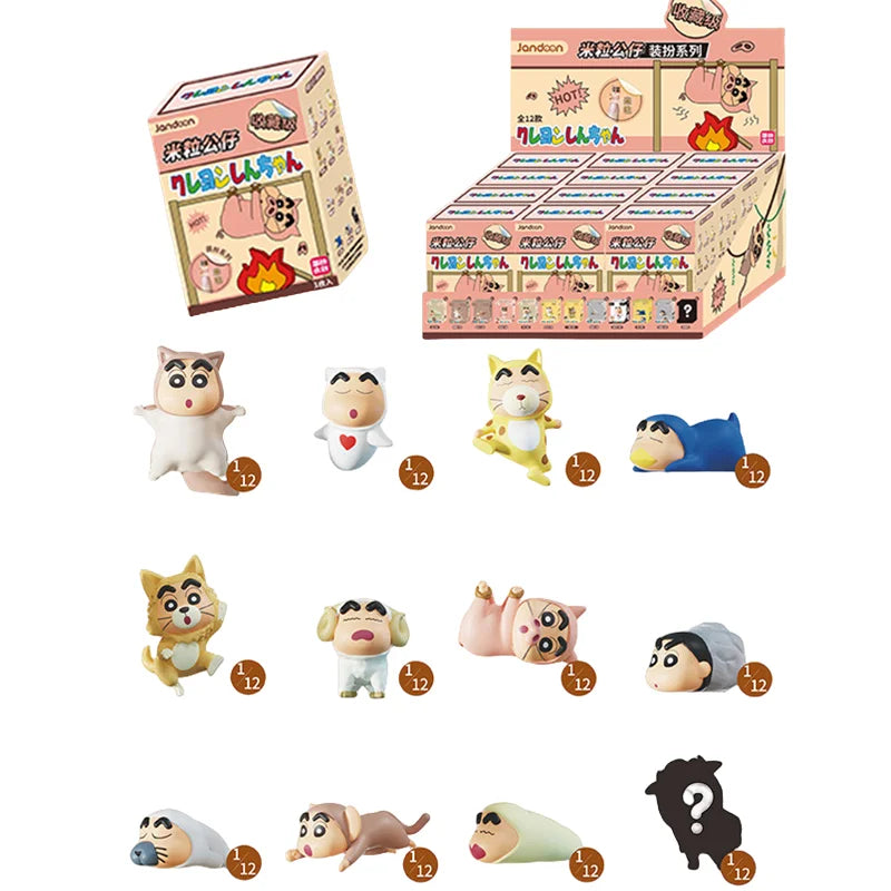 EZ Crayon Shin-Chan Anime Figures Creative Peripheral Dinosaur Diary Baby Rice Grains Doll Model Blind Boxs Toys Children's Gifts