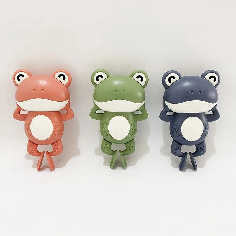EZ 1PCS New Cute Baby Bath Toys For Children New Baby Bath Swimming Bath Toy Cute Frogs Clockwork Bath Toy infantil