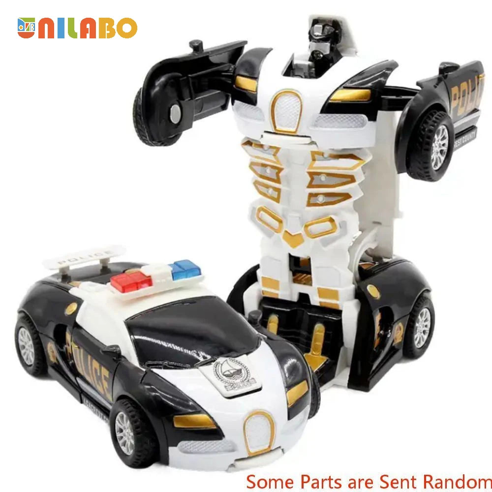 EZ Transformable Robot Sports Car Toys, No Batteries, Educational Kids Gift, Colorful Model Vehicle for Play Learning