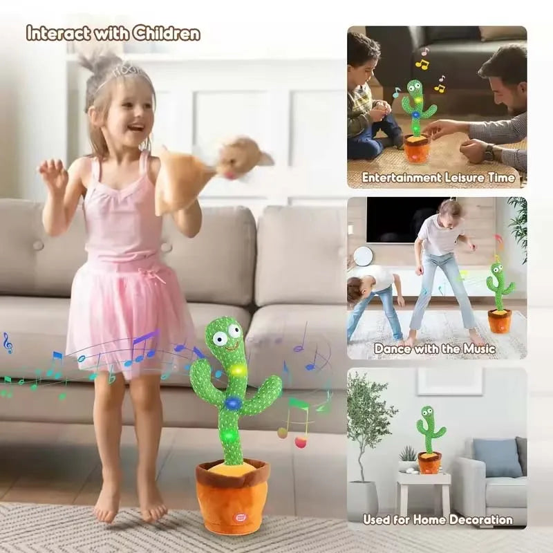 EZ Dancing Talking Cactus Toy Babies Kids Toddlers Interactive Singing Mimicking Recording Repeating Gift Boy Girl Educational Play