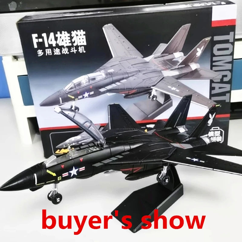 EZ 1:72 Creative Military Series Building Blocks New Black F14 Panda Multi Purpose Supersonic Fighter Model Toys For Kids Xmas Gift