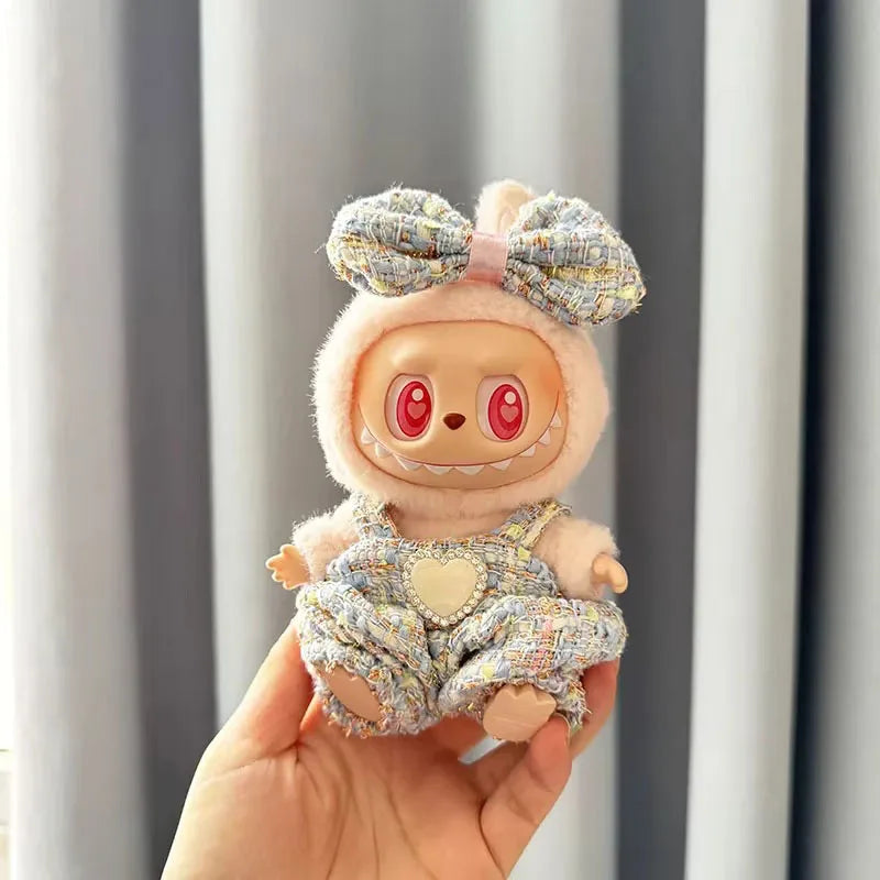 EZ Labubu 17cm Doll's Clothes Shoes Bag The Monster Outfit Accessories Clothing DIY Kids Gift Sweet Princess High-quality Dress