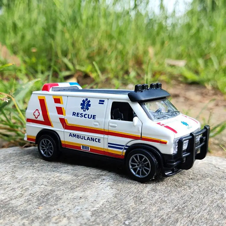 EZ Van Police Car Model Simulation Alloy Toy Pull Back Car